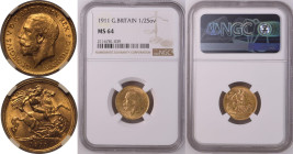 1911 Gold Half-Sovereign NGC MS 64