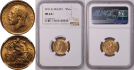 1914 Gold Half-Sovereign NGC MS 63+