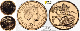 2015 I Gold Sovereign Fourth Portrait Equal-finest PCGS MS69