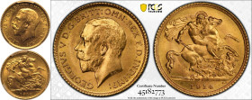 1914 S Gold Half-Sovereign PCGS MS65