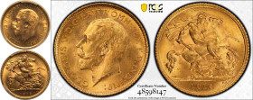 1915 S Gold Half-Sovereign PCGS MS66