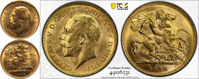 1918 P Gold Half-Sovereign PCGS MS64 - R3 in Marsh, extremely rare