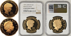 1999 Gold 5 Pounds (Crown) Princess Diana Proof NGC PF 68 ULTRA CAMEO Box & COA