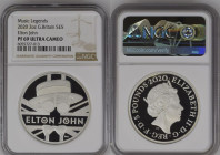 2020 Silver 5 Pounds (2 oz.) Music Legends - Elton John Proof NGC PF 69 ULTRA CAMEO