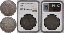 1688/7 Silver Crown NGC AU 53
