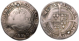 ND (1551-1553) Silver Shilling mm. y 117 Holed