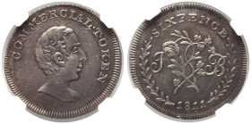 Folkestone 1811 Silver Sixpence NGC AU DETAILS Housed in incorrect NGC holder