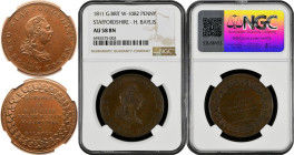 Staffordshire 1811 Copper Penny Token NGC AU 58 BN