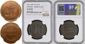 Yorkshire, Barnsley 1812 Copper Penny Token NGC AU 58 BN Housed in incorrect NGC holder
