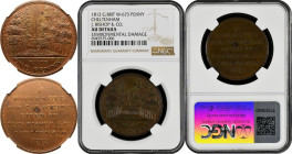 Cheltenham 1812 Copper Penny Token NGC AU DETAILS