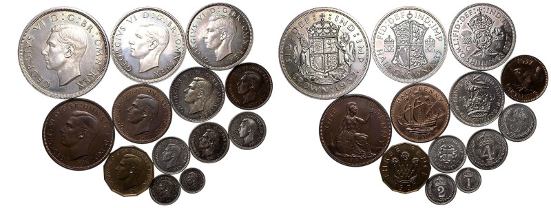 UNITED KINGDOM. 
Lot of 13 coins, in the red and embossed original box.

Coin...