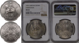 1953 CuproNickel Crown Coronation NGC MS 65