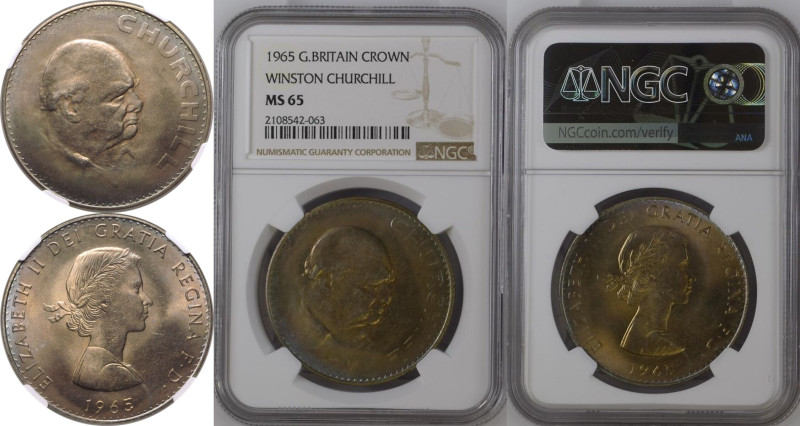 MS 65 | UNITED KINGDOM. Elizabeth II, 1952-2022. 
CuproNickel crown, 1965. Roya...