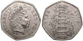 2009 CuproNickel 50 Pence Kew Gardens Extremely fine
