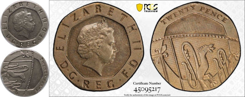 MS63 | UNITED KINGDOM. Elizabeth II, 1952-2022. 
CuproNickel Twenty Pence, 2008...