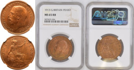 1913 Bronze Penny Obverse 2, Reverse B (Freeman 177) NGC MS 65 RB