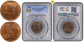 1887 Bronze Halfpenny PCGS MS63 BN