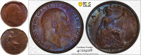 1903 Bronze Farthing Darkened Finish PCGS MS63