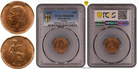 1926 Bronze Farthing Modified effigy PCGS MS64 RB