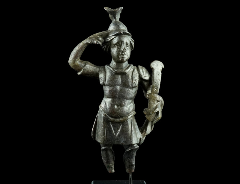 A ROMAN BRONZE STATUETTE OF MARS
Circa 2nd-3rd century AD.
Mars, the god of war ...