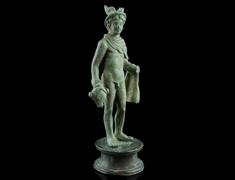 A WELL MODELLED ROMAN BRONZE STATUETTE OF MERCURY
Circa 2nd-3rd century AD.
The ...