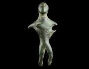 A SMALL CELTIC BRONZE FIGURE
Circa 3rd-1st century BC.
Standing male figure, probably a votive or an amulet.
H 51 mm Austrian private collection. Acqu...