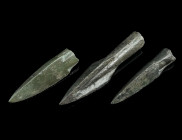 A GROUP OF THREE BRONZE ARROWHEADS FROM THE GREEK WORLD
Circa 7th-3rd century BC.
So-called 'Scythian' arrowheads, that were in fact used by different...