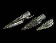 A GROUP OF THREE BRONZE ARROWHEADS FROM THE GREEK WORLD
Circa 7th-3rd century BC.
So-called 'Scythian' arrowheads, that were in fact used by different...
