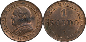 Stato Pontificio, Roma. Pio IX (1846-1878). 1 soldo 1867. Cu, gr. 5,06. Pagani 602. rame rosso SPL+

SPL+