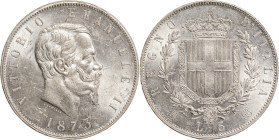 Regno d'Italia, Vittorio Emanuele II (1861-1878). 5 lire 1873 Milano. Ar, gr. 25. Pagani 496. q.FDC

QFDC