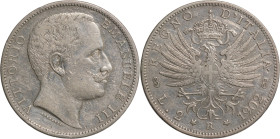 Regno d'Italia, Vittorio Emanuele III (1900-1946). 2 Lire Aquila Sabauda 1902 - Zecca: Roma - Gig 90. R. Diritto: effigie del Re a destra - Rovescio: ...