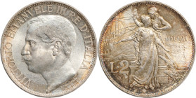 Regno d'Italia, Vittorio Emanuele III (1900-1946). 2 lire 1911 Cinquantenario. Ar, gr. 10. Gig. 100 QFDC

QFDC