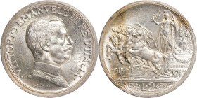 Regno d'Italia, Vittorio Emanuele III (1900-1946). 2 lire 1915 Quadriga. Ar, gr. 10. Pagani 738. FDC. Conservazione eccezionale.

FDC