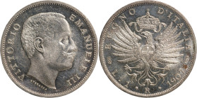 Regno d'Italia, Vittorio Emanuele III (1900-1946). 1 Lira 1907. AG. Gig. 131 FDC Fondi speculari

FDC