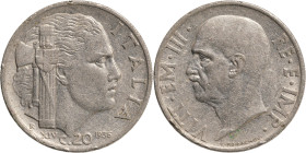 Regno d'Italia, Vittorio Emanuele III (1900-1946). 20 centesimi 1936 - XIV. Ni, gr. 4,06. pagani 853. R. BB. Colpetti.

BB