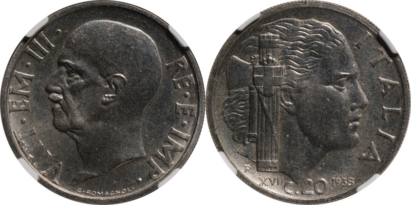 Regno d'Italia Vittorio Emanuele III (1900-1946) 20 Centesimi Impero 1938 Anno X...