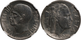 Regno d'Italia Vittorio Emanuele III (1900-1946) 20 Centesimi Impero 1938 Anno XVII- MS67 - Zecca: Roma - Diritto: effigie del Re a sinistra - Rovesci...