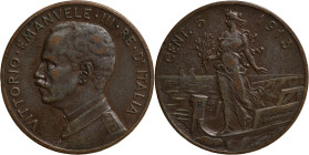 Regno d'Italia, Vittorio Emanuele III (1900-1946). 5 Centesimi Italia su Prora 1913 senza punto - Zecca: Roma - Diritto: effigie del Re a sinistra - R...