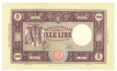 Regno d'Italia, Banca d' Italia V.Emanuele III (1900/1943) 1000 lire 11/08/1943 rara taglietti BI 48A (R)

QSPL