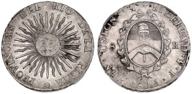 Argentina: Rio de la Plata 1815 PTS-F Silver 8 Reales NGC AU DETAILS