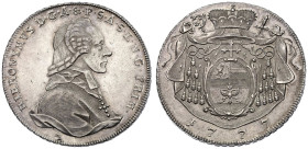 Austria: Salzburg Hieronymus 1777 M Silver Taler Good extremely fine, lustrous
