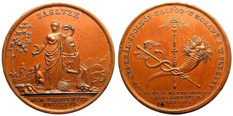 Extremely fine, edge knocks | AUSTRIA. EMPIRE. 
Bronze Award Medal, 1816. 
By ...