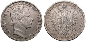 Austria: Empire 1858 V Silver 1 Florin Good very fine
