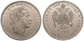 Austria: Empire 1869 A Silver 1/4 Florin Brilliant uncirculated