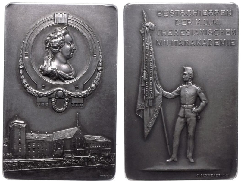 MS 63 | AUSTRIA. 
Silver Shooting prize plaque, ND. 
By J. Schwerdtner. For th...