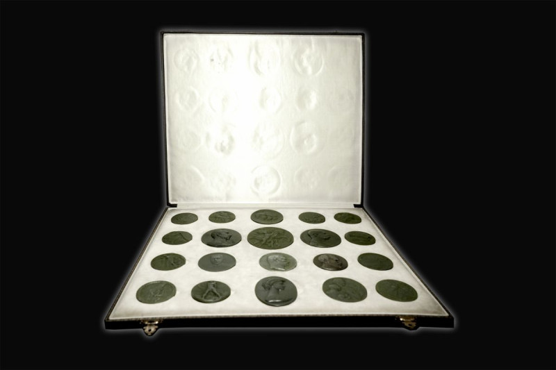 AUSTRIA. 
A complete set of twenty (20) iron commemorative medals presented in ...