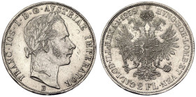 Austria Franz Joseph I 1859 Silver 2 Florin extremely fine with minor hairlines and few spots