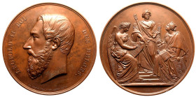 Belgium Leopold II 1869 Bronze Medal Extremely fine