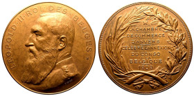 Belgium Leopold II (1865-1909) 1909 Bronze Bronze Medal Extremely fine