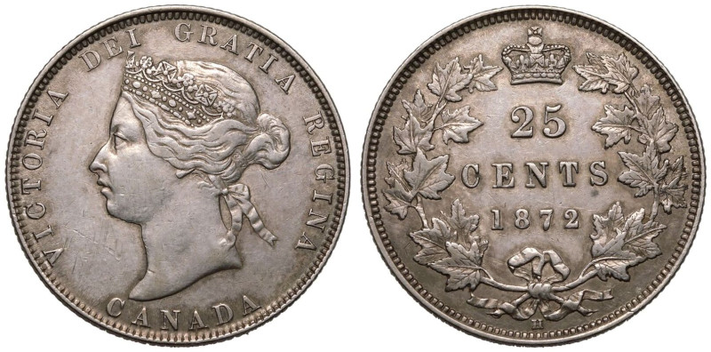Good very fine | CANADA. Victoria. 
Silver 25 Cents, 1872 H. Heaton and Sons mi...